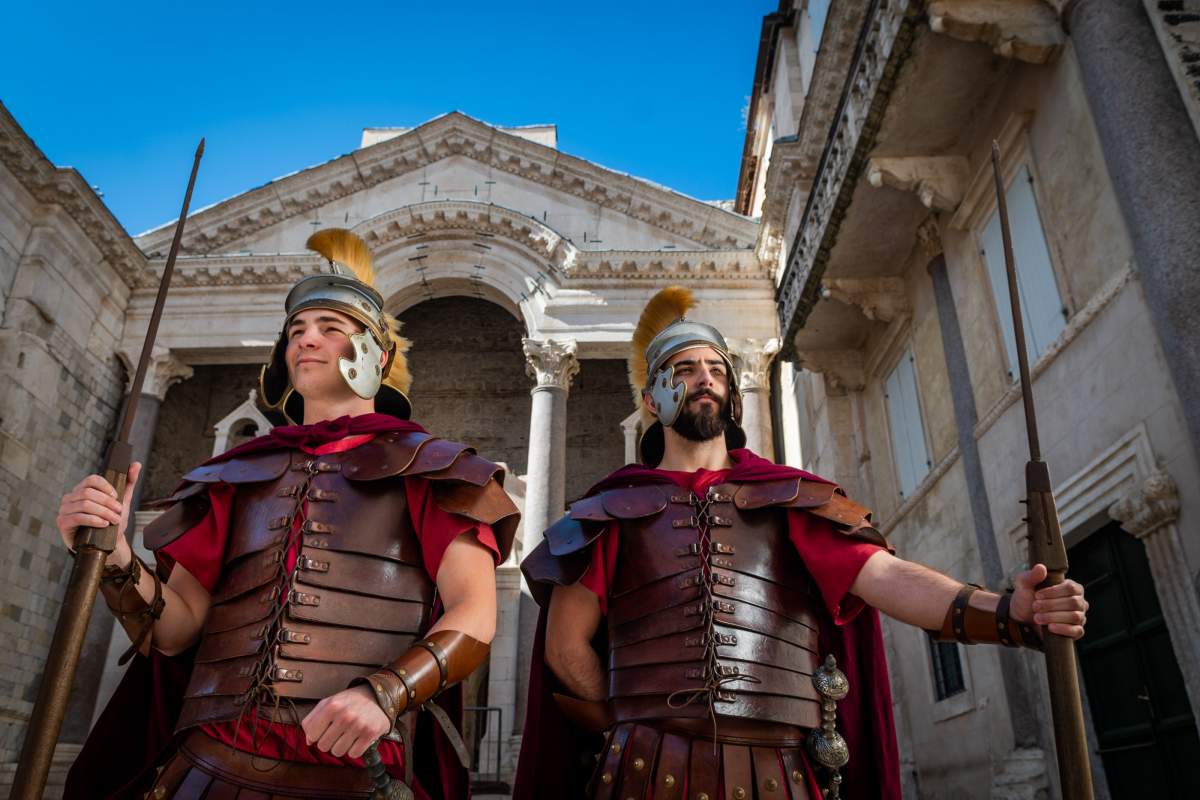 Two gladiators watching the entrance of Dioklecijan's Palace - one of the must-see places in Split